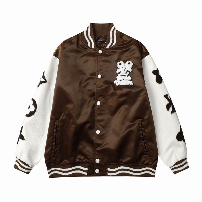 LV The Creator Brown Embroidered Varsity Jacket